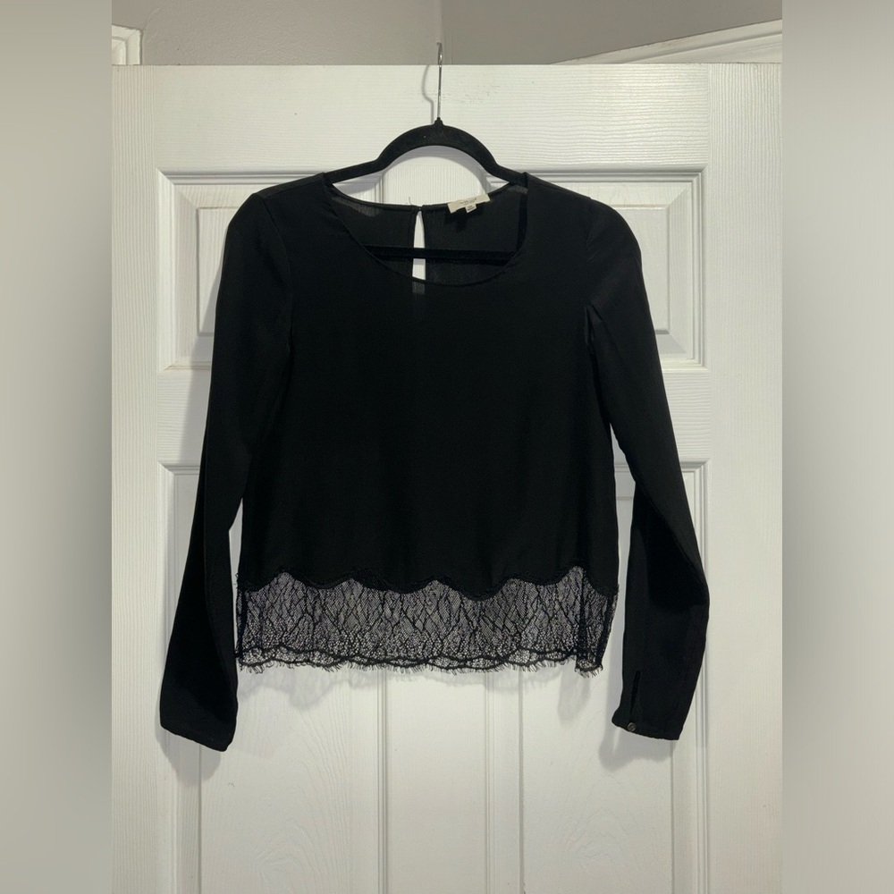 Aritzia Wilfred Black Desaix Blouse Size XXS